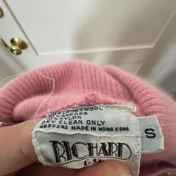 Pink Cowl 50s wool Sweater - Picture 3 of 4